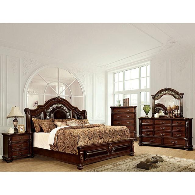 Flandreau Brown Cherry/Espresso Cal.King, E.King & Queen Bed - California Furniture (Coachella, CA)