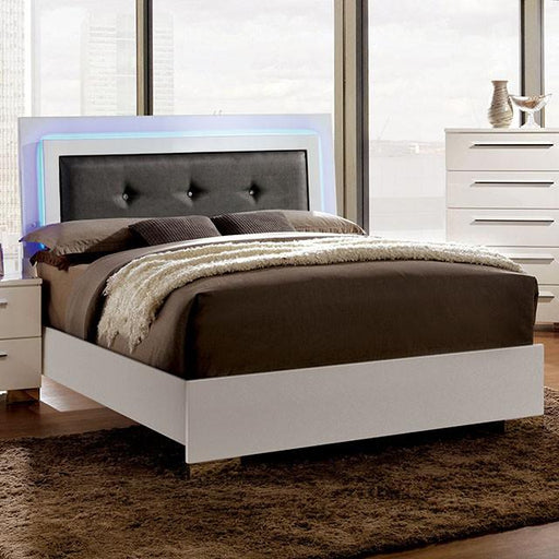 CLEMENTINE Glossy White E.King, Full,& Queen Bed - California Furniture (Coachella, CA)