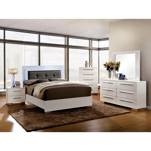 CLEMENTINE Glossy White E.King, Full,& Queen Bed - California Furniture (Coachella, CA)