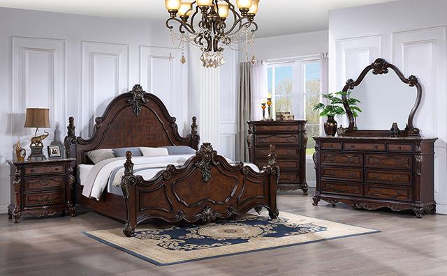 Francione Bed Chrome & Cherry - California Furniture (Coachella, CA)