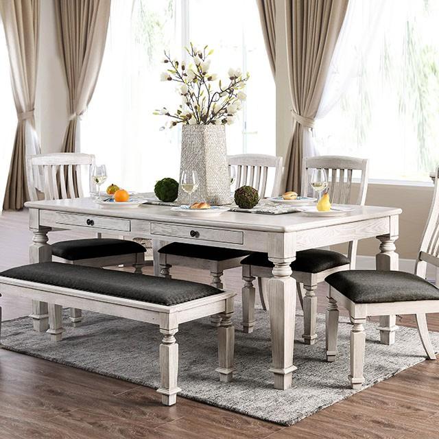 Georgia 6 Pc Dining Table Set with Bench - California Furniture (Coachella, CA)