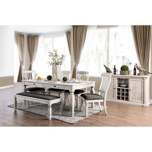 Georgia 6 Pc Dining Table Set with Bench - California Furniture (Coachella, CA)