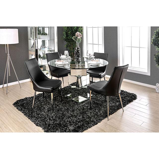 Izzy Silver/Black Side Chair, Black (2/CTN) - California Furniture (Coachella, CA)