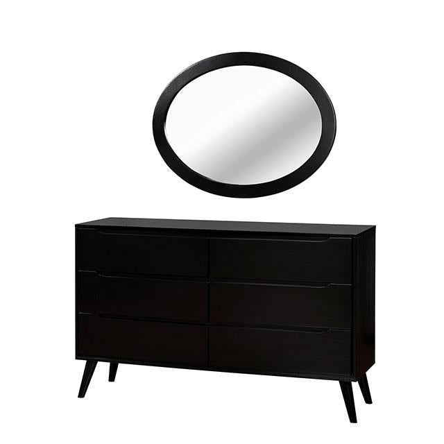 LENNART II Black Oval Mirror - California Furniture (Coachella, CA)