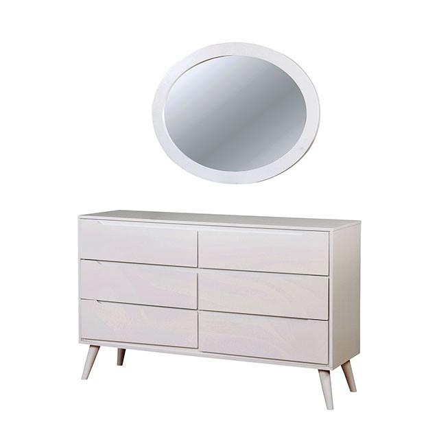 LENNART II White Oval Mirror - California Furniture (Coachella, CA)