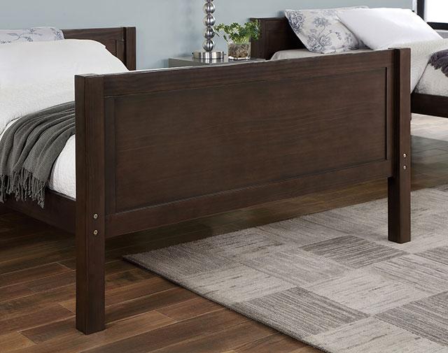 STAMOS Full/Full, Twin/Full, & Twin/twin Bunk Bed, Walnut - California Furniture (Coachella, CA)