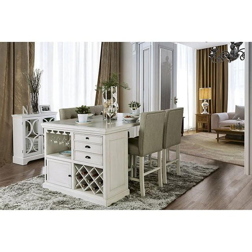 Sutton Antique White Counter Ht. Table - California Furniture (Coachella, CA)