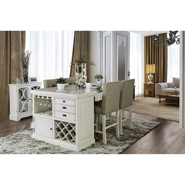 Sutton Antique White Counter Ht. Table - California Furniture (Coachella, CA)