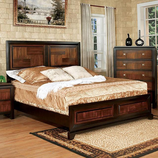 Patra Acacia/Walnut Queen Bed - California Furniture (Coachella, CA)