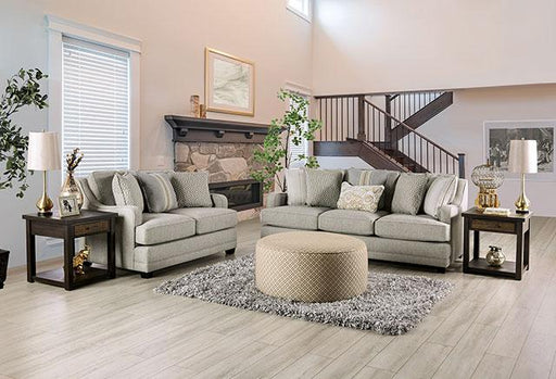 STEPHNEY Ottoman, Gray/Gold - California Furniture (Coachella, CA)