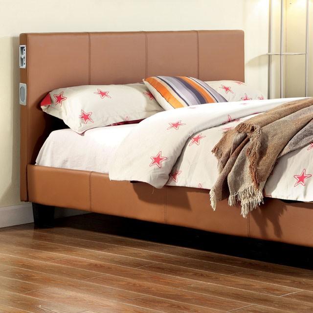 Evans E.King & Cal.King Bed Espressso, White, & Camel - California Furniture (Coachella, CA)
