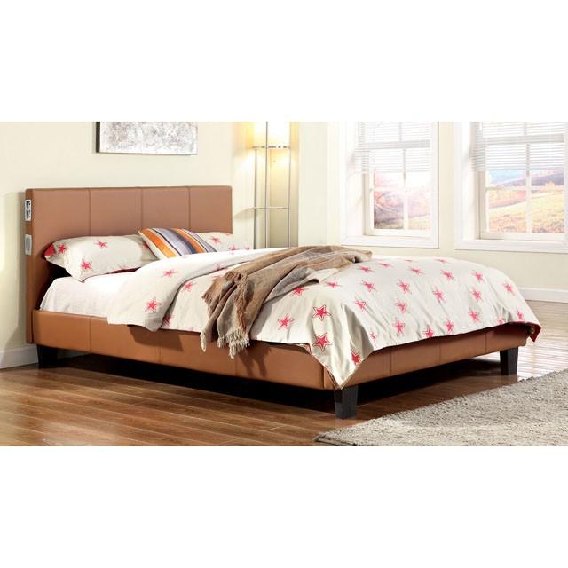 Evans E.King & Cal.King Bed Espressso, White, & Camel - California Furniture (Coachella, CA)