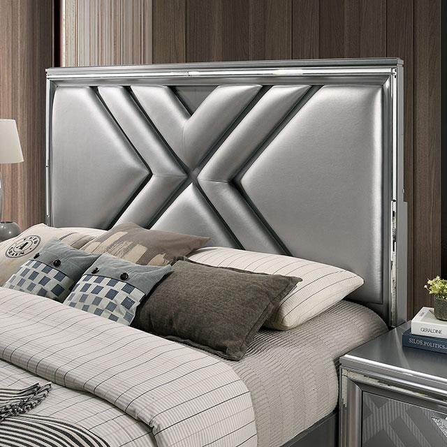 Emmeline Bed Silver & White - California Furniture (Coachella, CA)