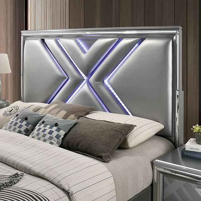 Emmeline Bed Silver & White - California Furniture (Coachella, CA)