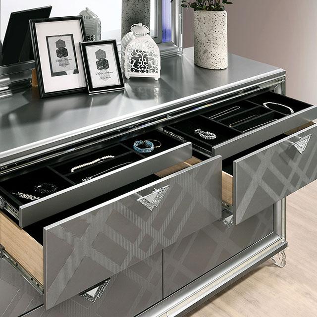 Emmeline Bed Silver & White - California Furniture (Coachella, CA)