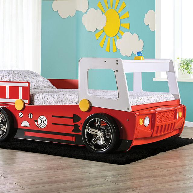FIERSTALL Twin Bed, Red - California Furniture (Coachella, CA)