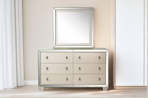 Mcraft Mirror W/Stainless Panel in Silver - California Furniture (Coachella, CA)