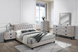 Chyuan Queen Bed/Light Brown Burplap in Light Brown / Black - California Furniture (Coachella, CA)