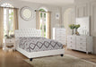 Chyuan Queen Bed/Pu-White in White / Espresso - California Furniture (Coachella, CA)