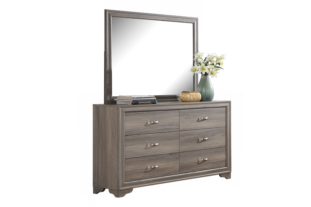 Chuint Mirror in Espresso Bonded Leather - California Furniture (Coachella, CA)