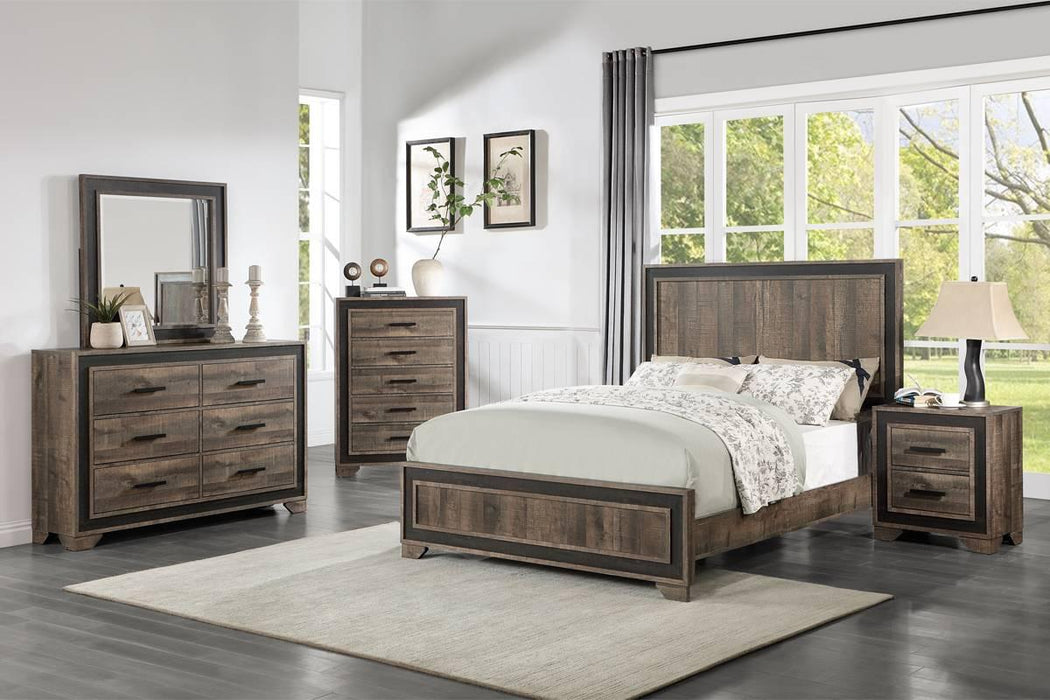 Chuint Queen Bed in Brown Rustic + Rustic Charcoal - California Furniture (Coachella, CA)