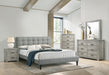 Chyuan Queen Bed/Grey Fabric in Light Grey/Espresso - California Furniture (Coachella, CA)
