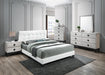 Chyuan Queen Bed/White Pu in White / Black - California Furniture (Coachella, CA)