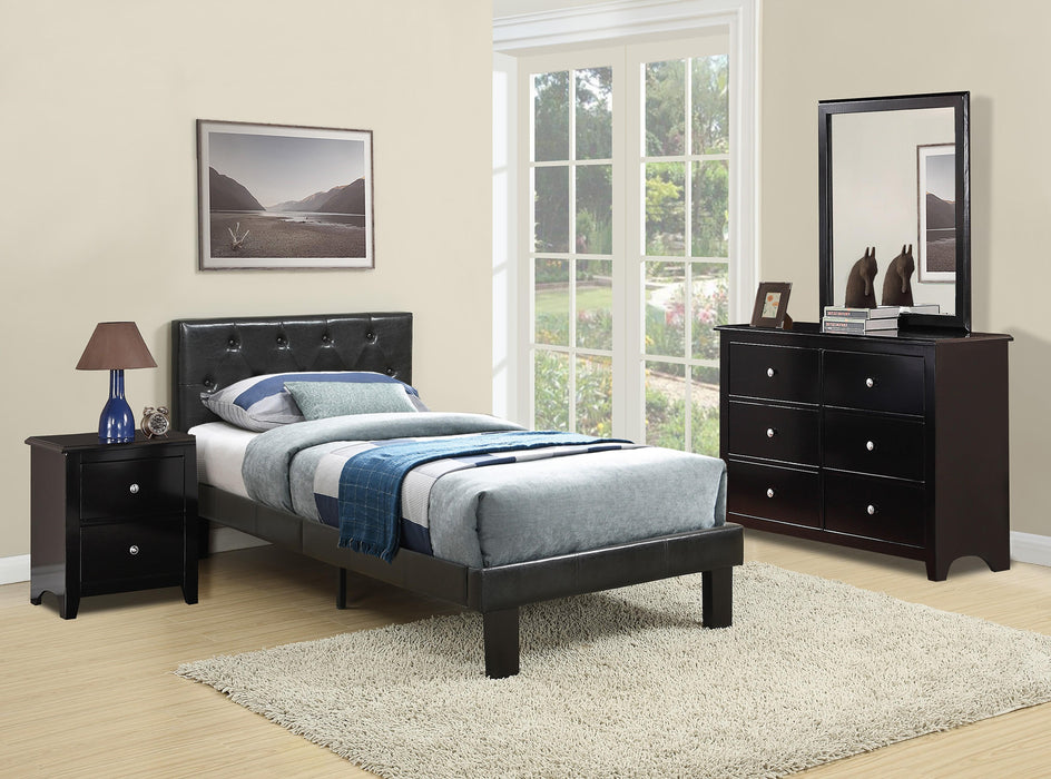Chyuan Twin Bed in Black / Espresso - California Furniture (Coachella, CA)