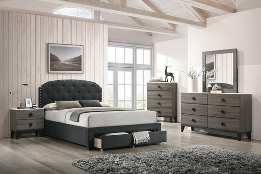 Liihcc Twin Bed W/Drawer-Charcoal in Charcoal / Black - California Furniture (Coachella, CA)