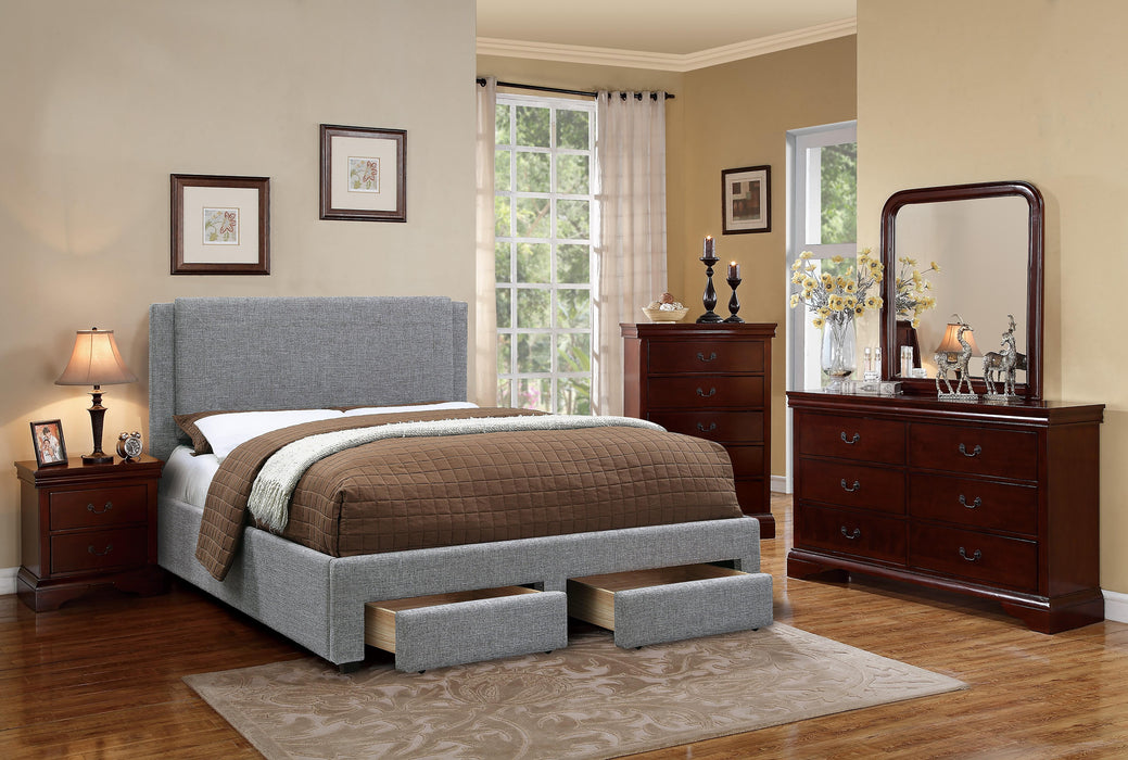 Liihcc Full Bed/Stone Ash in Light Grey / Black - California Furniture (Coachella, CA)
