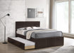 Liihcc Full Bed W/Trundle Espresso Faux Leather in Brown / Na - California Furniture (Coachella, CA)