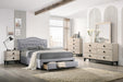 Liihcc Queen Bed W/Drawer-Light Grey Burlap in Light Grey / Black - California Furniture (Coachella, CA)