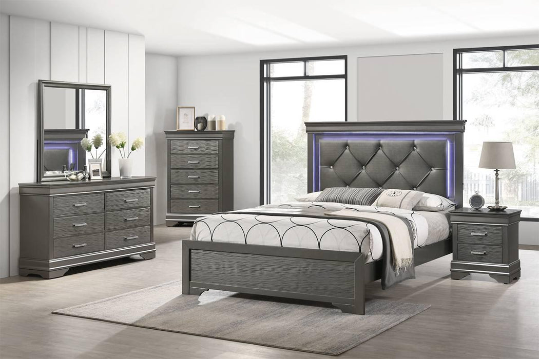 Liihfd Queen Bed in Gray / Dark Gray - California Furniture (Coachella, CA)