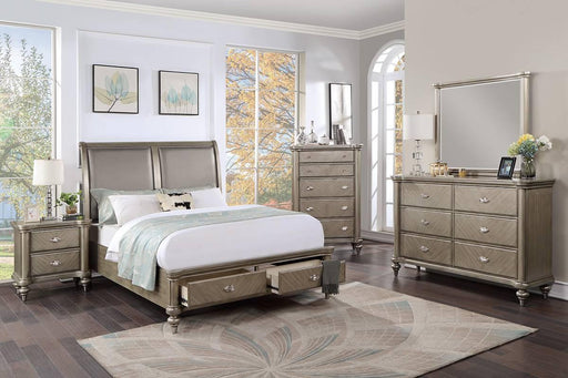 Mcraft Easter King Bed in Antique Silver - California Furniture (Coachella, CA)