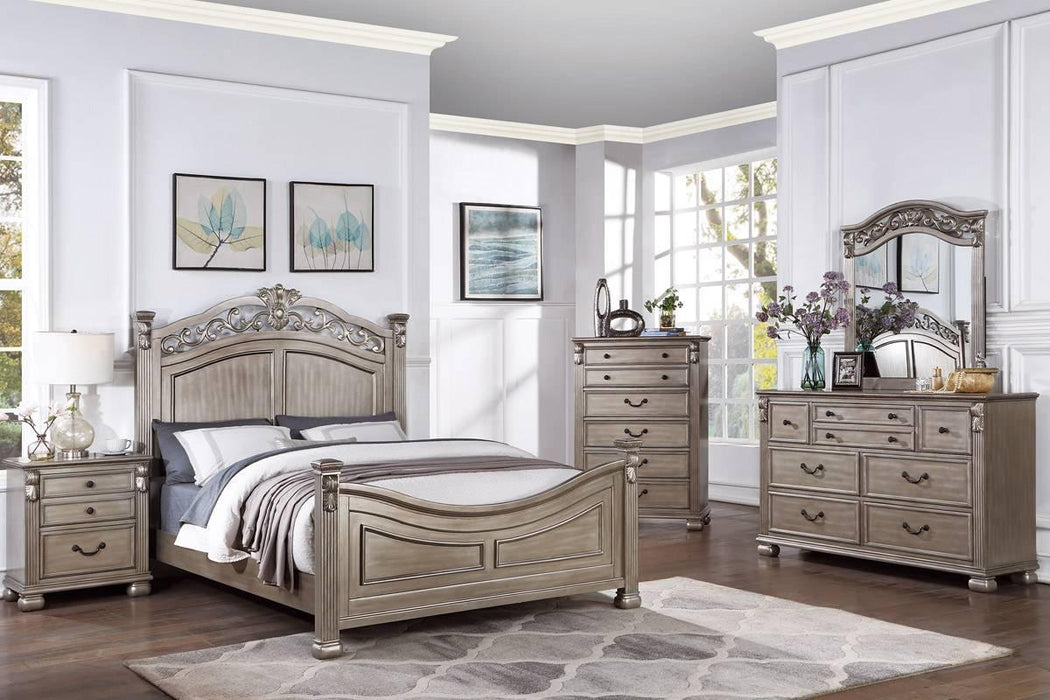 Mcraft Queen Bed in Antique Silver - California Furniture (Coachella, CA)