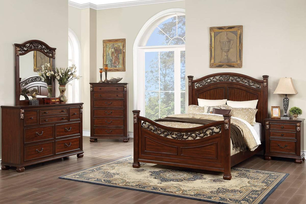 Mcraft Queen Bed in Dark Cherry - California Furniture (Coachella, CA)