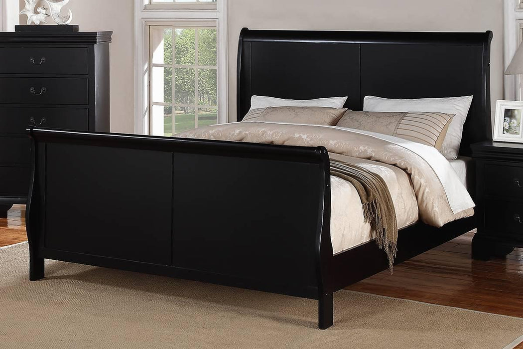 Vfvnco Queen Louis Phillippe Bed - Black in Black - California Furniture (Coachella, CA)