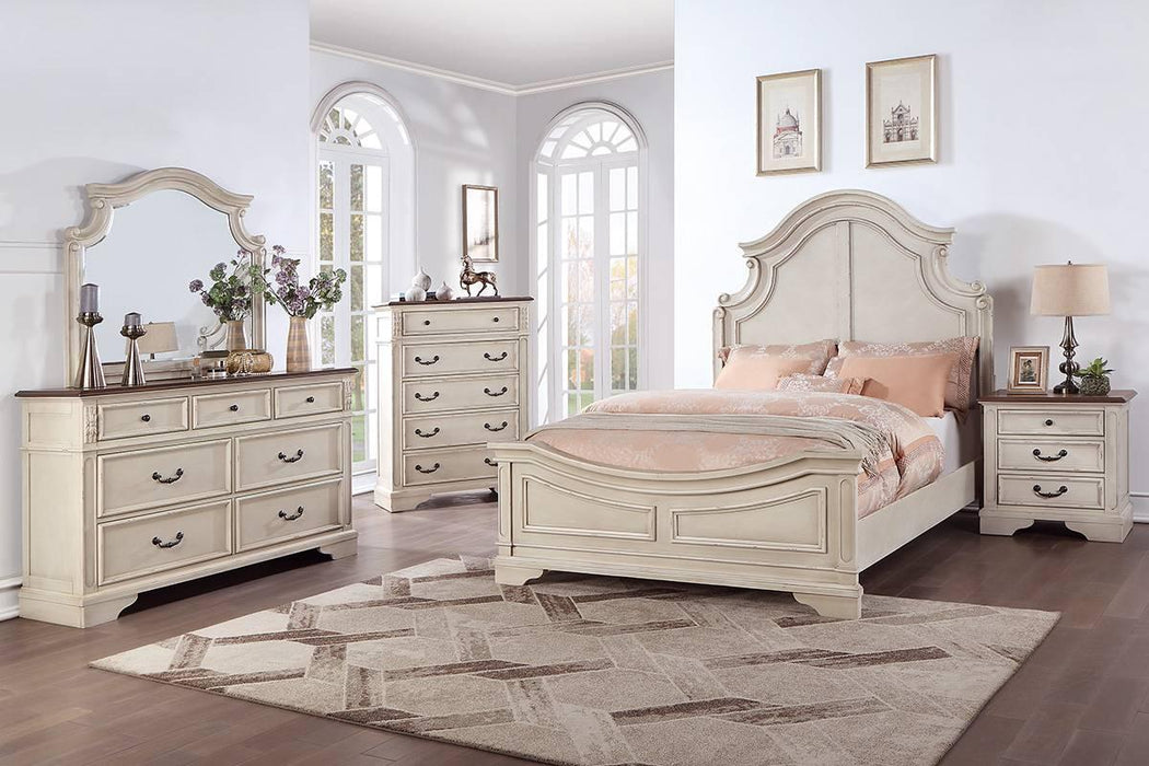 Viethn Easter King Bed in Antique White - California Furniture (Coachella, CA)