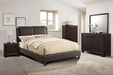 Vphong E. King Bed/Brown Pu, Headboard 46"H/Footboard 15.5"H in Brown / Espresso - California Furniture (Coachella, CA)
