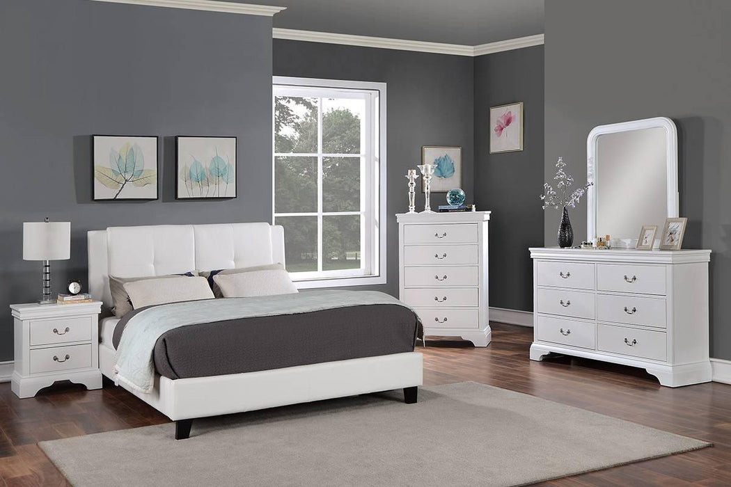Vphong Queen Bed in White / Espresso - California Furniture (Coachella, CA)