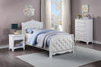 Mcraft Twin Bed- White/White Pu in White - California Furniture (Coachella, CA)