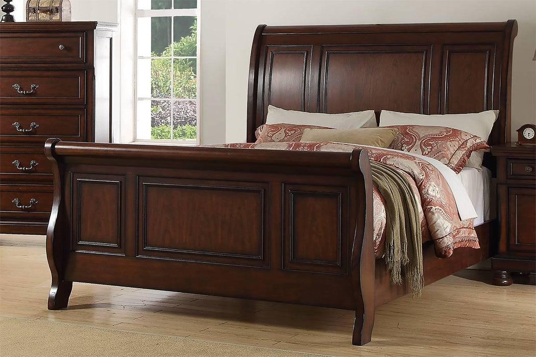 Viethn Queen Bed/Antique Cherry Finish in Antique Cherry - California Furniture (Coachella, CA)