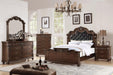 Viethn Queen Bed/Upholstered/Dark Walnut in Antique Cherry - California Furniture (Coachella, CA)