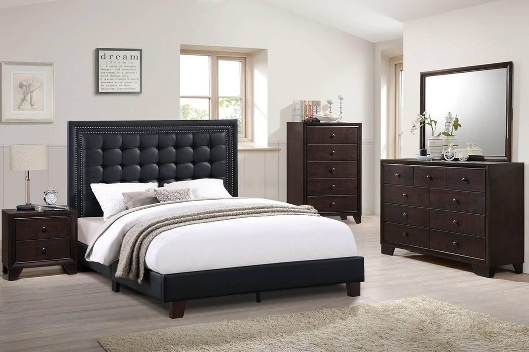 Vphong Queen Bed in Black / Espresso - California Furniture (Coachella, CA)