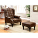 VAUGH Rustic Brown Accent Chair - California Furniture (Coachella, CA)