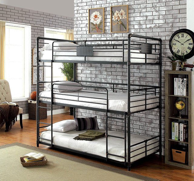 Olga I Antique Black Full/Full Bunk Bed - California Furniture (Coachella, CA)