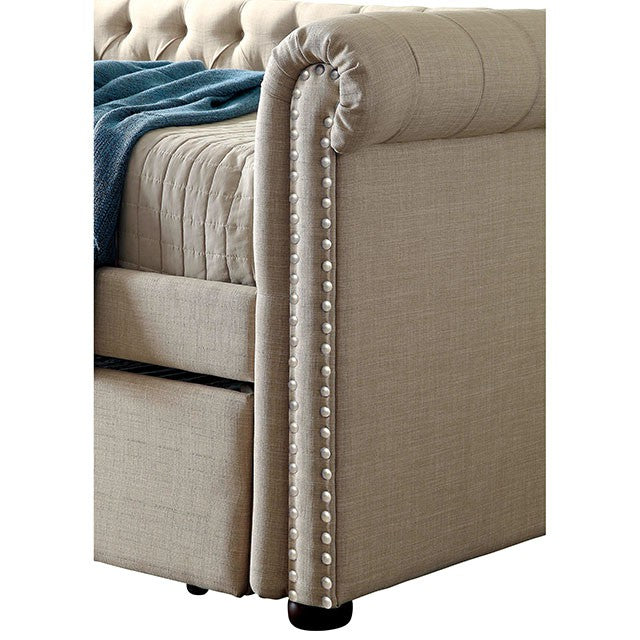 Leanna Daybed w Trundle Beige - California Furniture (Coachella, CA)