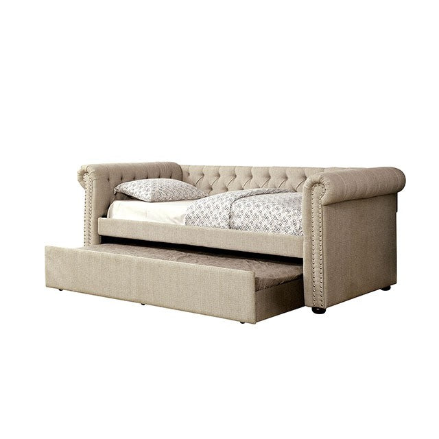 Leanna Daybed w Trundle Beige - California Furniture (Coachella, CA)