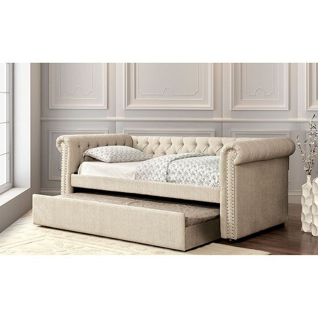 Leanna Daybed w Trundle Beige - California Furniture (Coachella, CA)