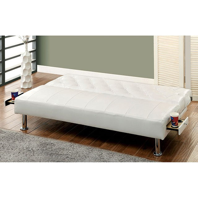 Farel Futon Sofa Red & White - California Furniture (Coachella, CA)